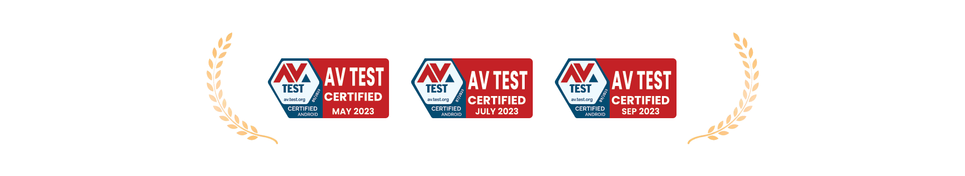 AV-TEST Certified Android security badges